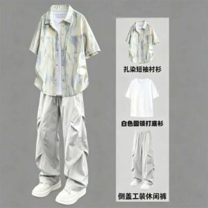 Men’s Summer Printed Shirt & Pants Set