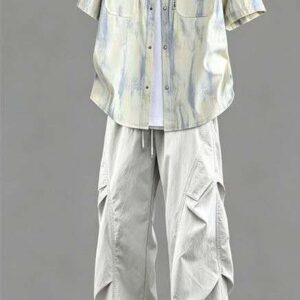 Men’s Summer Printed Shirt & Pants Set