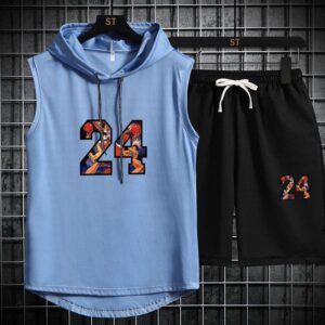 Men’s Sleeveless Sports Hoodie Set